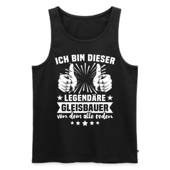 Gleisbauer Sprüche - Männer Premium Bio Tank Top - Schwarz - Vorne - AI Model Male 178 light (178cm)