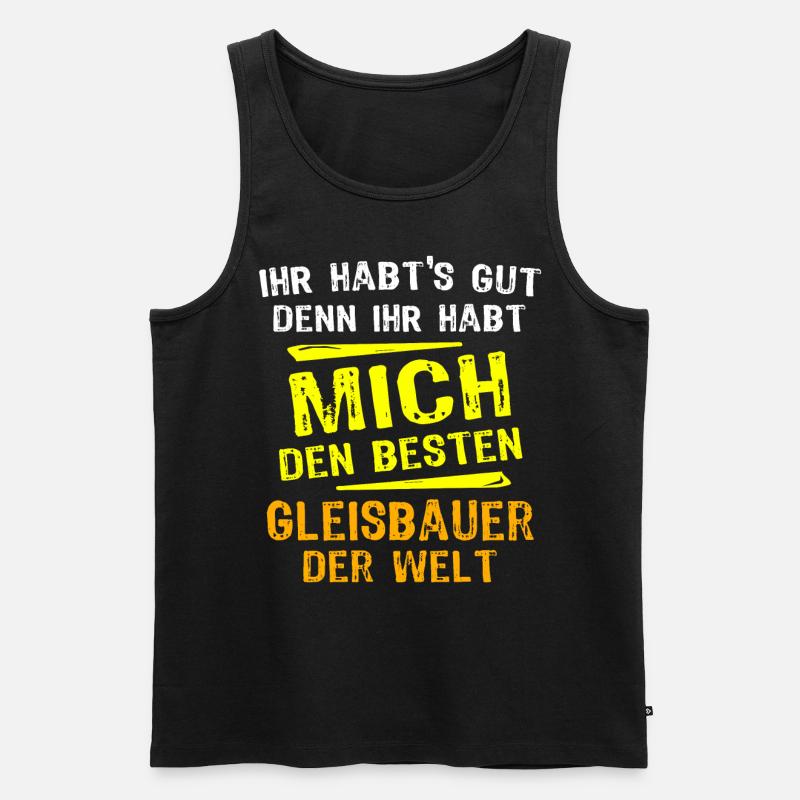 Gleisbauer Geschenk - Männer Premium Bio Tank Top - Schwarz