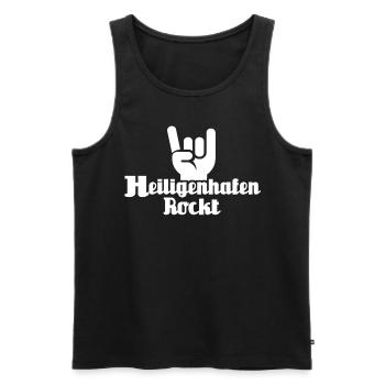 Heiligenhafen Sprüche - Männer Premium Bio Tank Top - Schwarz - Vorne - Michal (187cm)