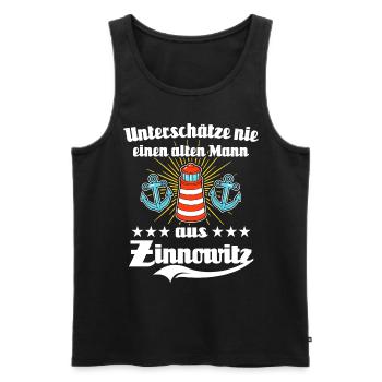 Zinnowitz Mann Zinnowitzer Männer - Männer Premium Bio Tank Top - Schwarz - Vorne - AI Model Male 178 light (178cm)