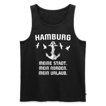 Hamburg Hamburger - Männer Premium Bio Tank Top - Schwarz - Vorne - AI Model Male 178 light (178cm)