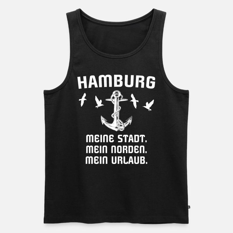 Hamburg Hamburger - Männer Premium Bio Tank Top - Schwarz