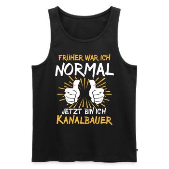 Kanalbauer Spruch - Männer Premium Bio Tank Top - Schwarz - Vorne - Michal (187cm)