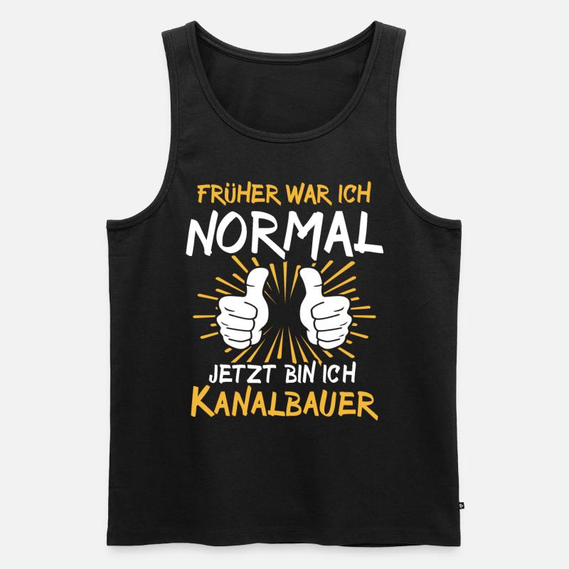 Kanalbauer Spruch - Männer Premium Bio Tank Top - Schwarz