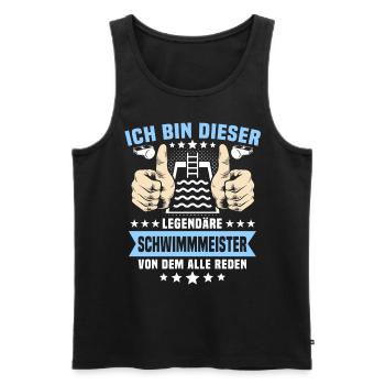 Schwimmmeister Bademeister - Männer Premium Bio Tank Top - Schwarz - Vorne - AI Model Male 178 light (178cm)