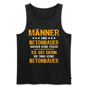 Betonbauer Spruch - Männer Premium Bio Tank Top - Schwarz - Vorne - Michal (187cm)