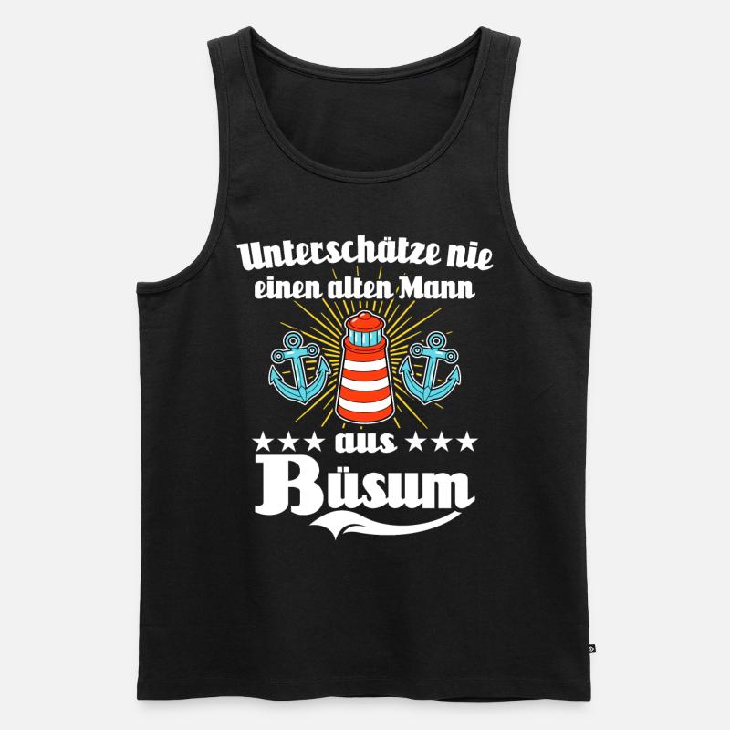 Büsum Mann - Männer Premium Bio Tank Top - Schwarz