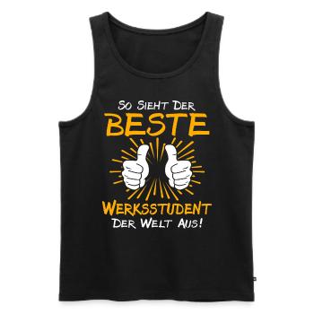 Werksstudent Geschenkidee - Männer Premium Bio Tank Top - Schwarz - Vorne - Michal (187cm)