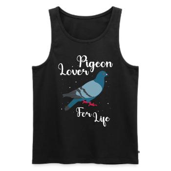 Pigeon Pigeon Lover Gift - Men's Premium Organic Tank Top - black - Front - Michal (187cm)
