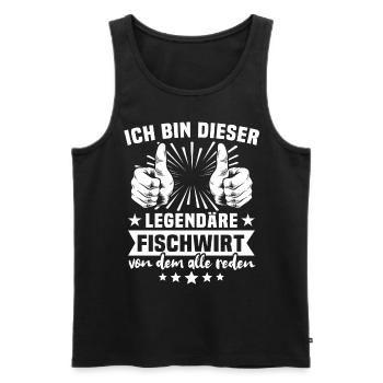 Fischwirt Legende - Männer Premium Bio Tank Top - Schwarz - Vorne - Michal (187cm)