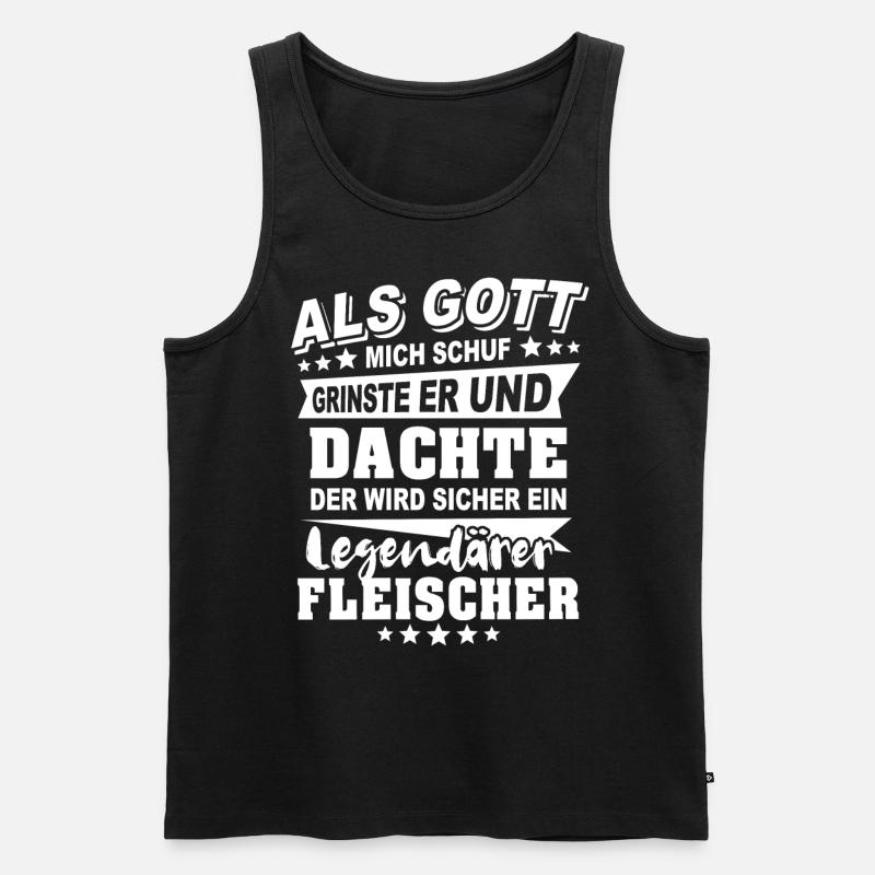 Fleischer - Männer Premium Bio Tank Top - Schwarz