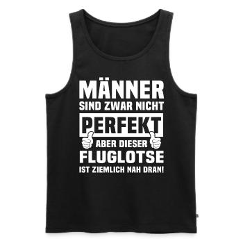 Fluglotse - Männer Premium Bio Tank Top - Schwarz - Vorne - Michal (187cm)