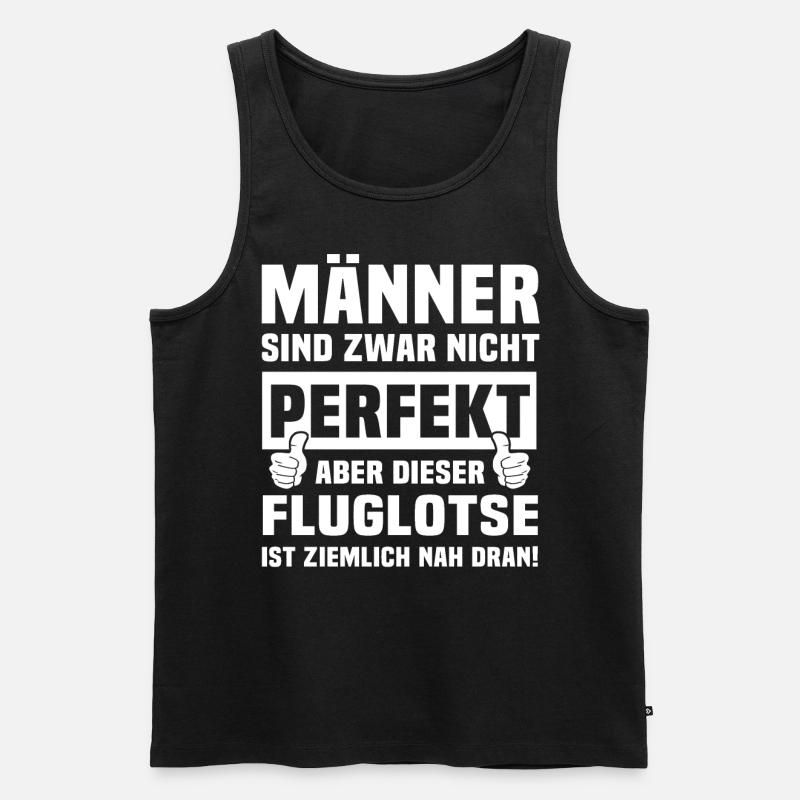 Fluglotse - Männer Premium Bio Tank Top - Schwarz