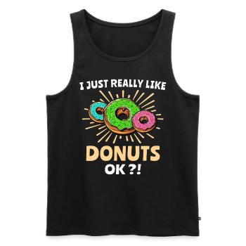 Donut Doughnut - Männer Premium Bio Tank Top - Schwarz - Vorne - Michal (187cm)