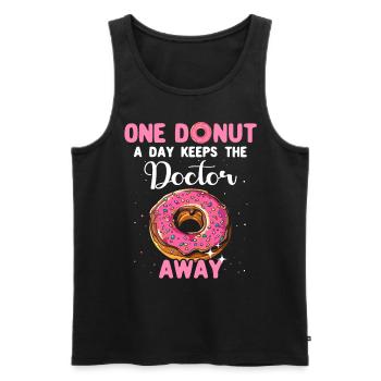 Donuts Pink Doughnuts - Männer Premium Bio Tank Top - Schwarz - Vorne - AI Model Male 178 light (178cm)