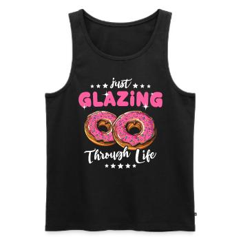 Donuts Pink Doughnuts - Männer Premium Bio Tank Top - Schwarz - Vorne - AI Model Male 178 light (178cm)