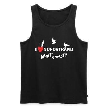 I Love Nordstrand Liebe Nordstrander - Men's Premium Organic Tank Top - black - Front - Michal (187cm)