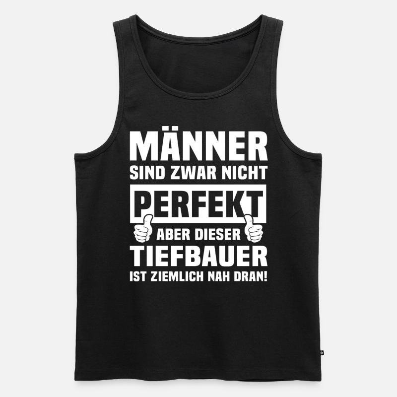 Tiefbauer - Männer Premium Bio Tank Top - Schwarz