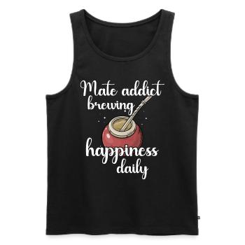 Mate Tee - Männer Premium Bio Tank Top - Schwarz - Vorne - AI Model Male 178 light (178cm)