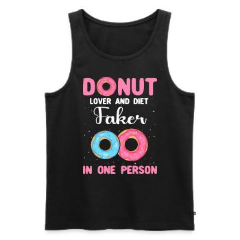 Donut Lover Doughnuts - Débardeur bio Premium Homme - noir - Devant - AI Model Male 178 light (178cm)