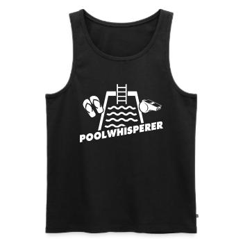 Schwimmmeister Bademeister - Männer Premium Bio Tank Top - Schwarz - Vorne - AI Model Male 178 light (178cm)