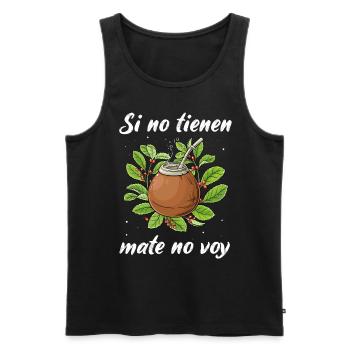 Mate Tee Yerba Teetrinker - Männer Premium Bio Tank Top - Schwarz - Vorne - Michal (187cm)