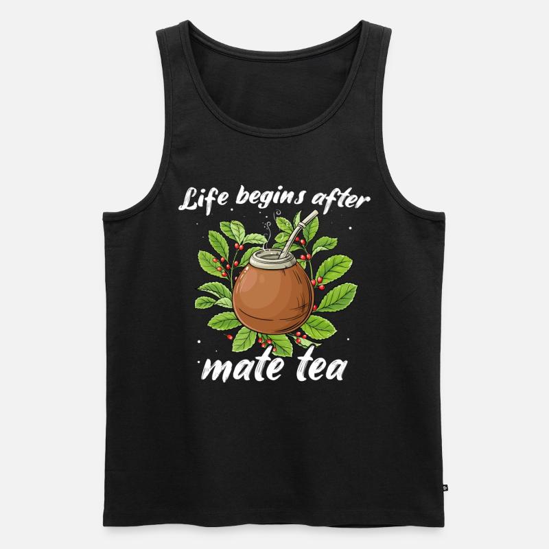 Mate Tee Teetrinker - Männer Premium Bio Tank Top - Schwarz