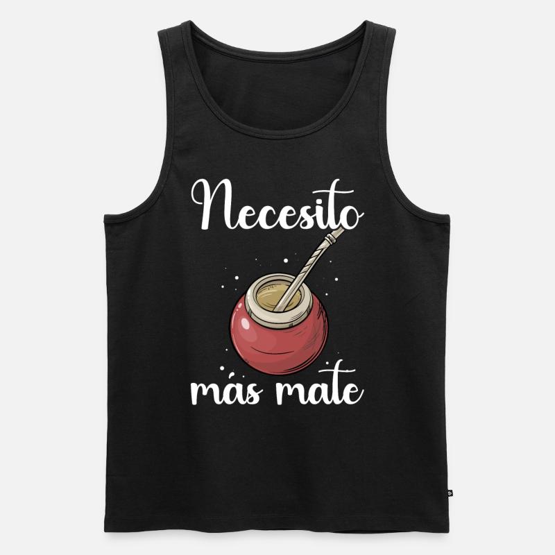 Mate Tee Yerba - Männer Premium Bio Tank Top - Schwarz