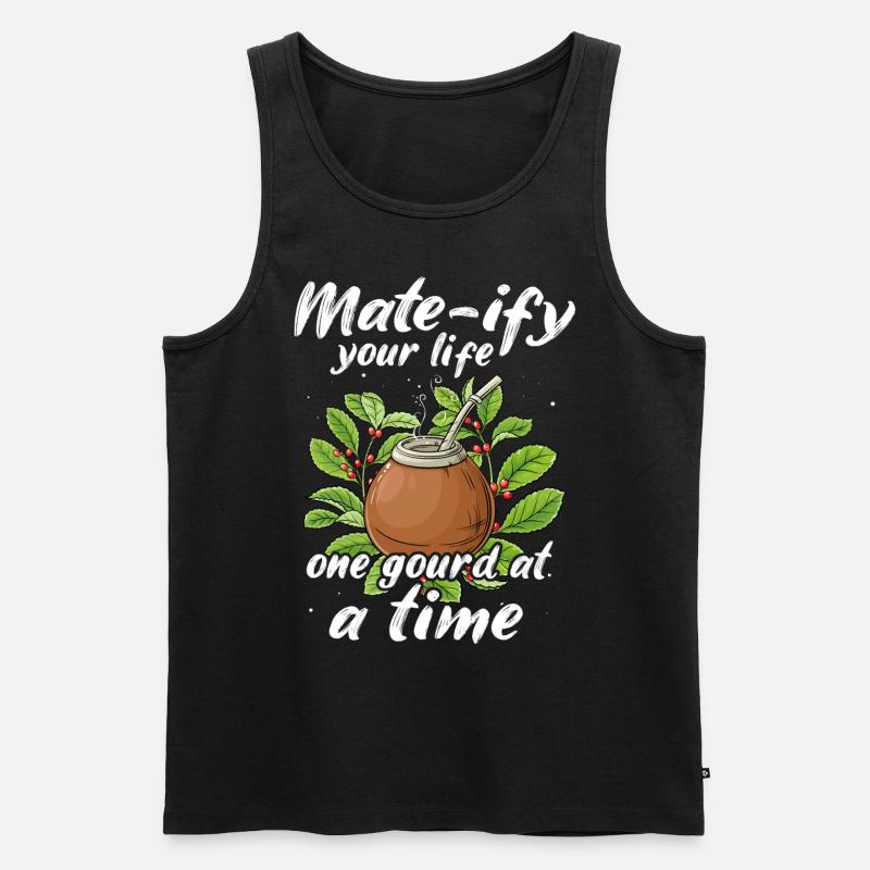 Yerba Mate Tee - Männer Premium Bio Tank Top - Schwarz