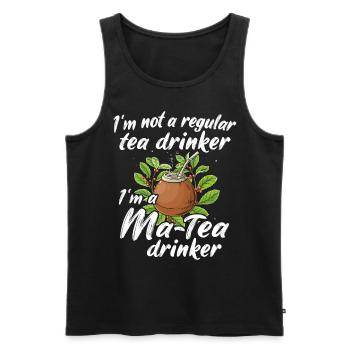 Yerba Mate Tee - Männer Premium Bio Tank Top - Schwarz - Vorne - AI Model Male 178 light (178cm)