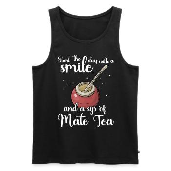 Mate Tee Bombilla - Männer Premium Bio Tank Top - Schwarz - Vorne - AI Model Male 178 light (178cm)