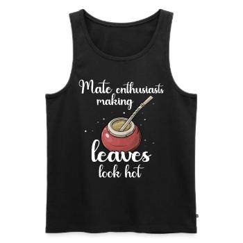 Yerba mate tea - Men's Premium Organic Tank Top - black - Front - AI Model Male 178 light (178cm)