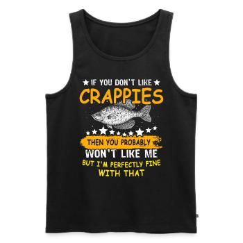 Sunfish Perch Crappie Fishing - Men's Premium Organic Tank Top - black - Front - AI Model Male 178 light (178cm)