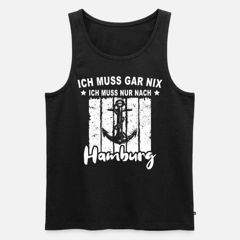 Hamburg Hamburger - Männer Premium Bio Tank Top - Schwarz