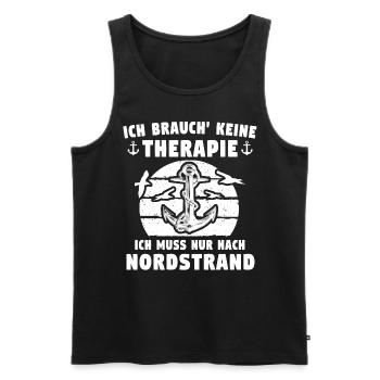 Nordstrand Sprüche - Männer Premium Bio Tank Top - Schwarz - Vorne - Michal (187cm)