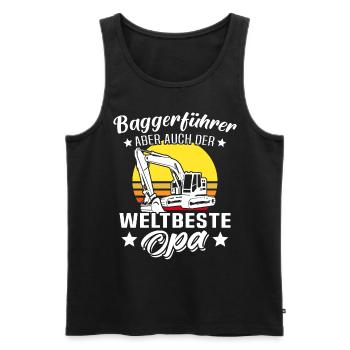 Baggerfahrer Opa Baggerführer - Männer Premium Bio Tank Top - Schwarz - Vorne - Michal (187cm)