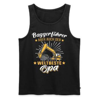 Baggerfahrer Opa Baggerführer - Männer Premium Bio Tank Top - Schwarz - Vorne - Michal (187cm)