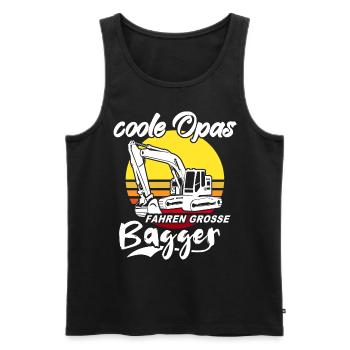Baggerfahrer Opa Baggerführer - Männer Premium Bio Tank Top - Schwarz - Vorne - Michal (187cm)