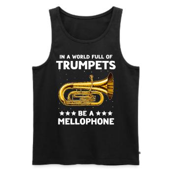 Mellophone Musician Mellophonist - Men's Premium Organic Tank Top - black - Front - Michal (187cm)