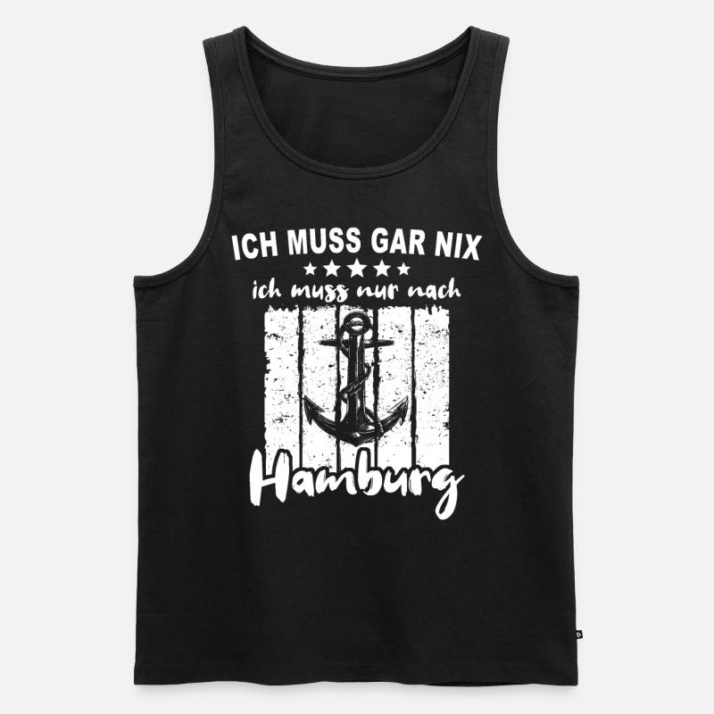 Hamburg Hamburger - Männer Premium Bio Tank Top - Schwarz