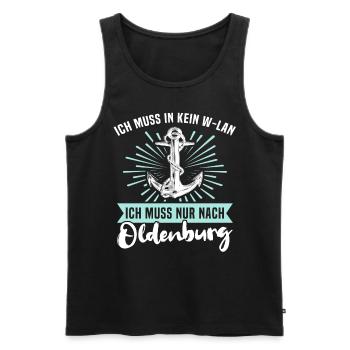 Oldenburg Sprüche - Männer Premium Bio Tank Top - Schwarz - Vorne - Michal (187cm)