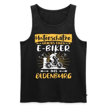 Oldenburg Ebike Oldenburger Ebiker - Männer Premium Bio Tank Top - Schwarz - Vorne - AI Model Male 178 light (178cm)