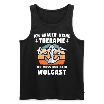 Wolgast Anker - Männer Premium Bio Tank Top - Schwarz - Vorne - AI Model Male 178 light (178cm)