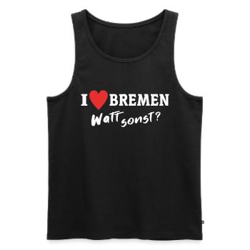 J’aime la ville de Brême - Débardeur bio Premium Homme - noir - Devant - AI Model Male 178 light (178cm)