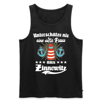 Zinnowitz Frau Zinnowitzerin - Männer Premium Bio Tank Top - Schwarz - Vorne - Michal (187cm)