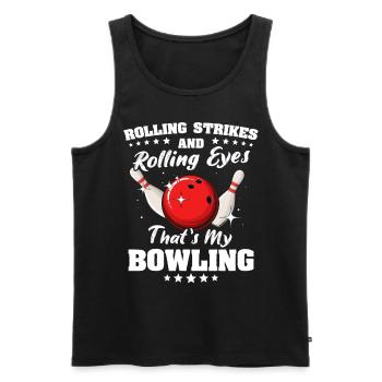 Bowling Bowler - Männer Premium Bio Tank Top - Schwarz - Vorne - AI Model Male 178 light (178cm)