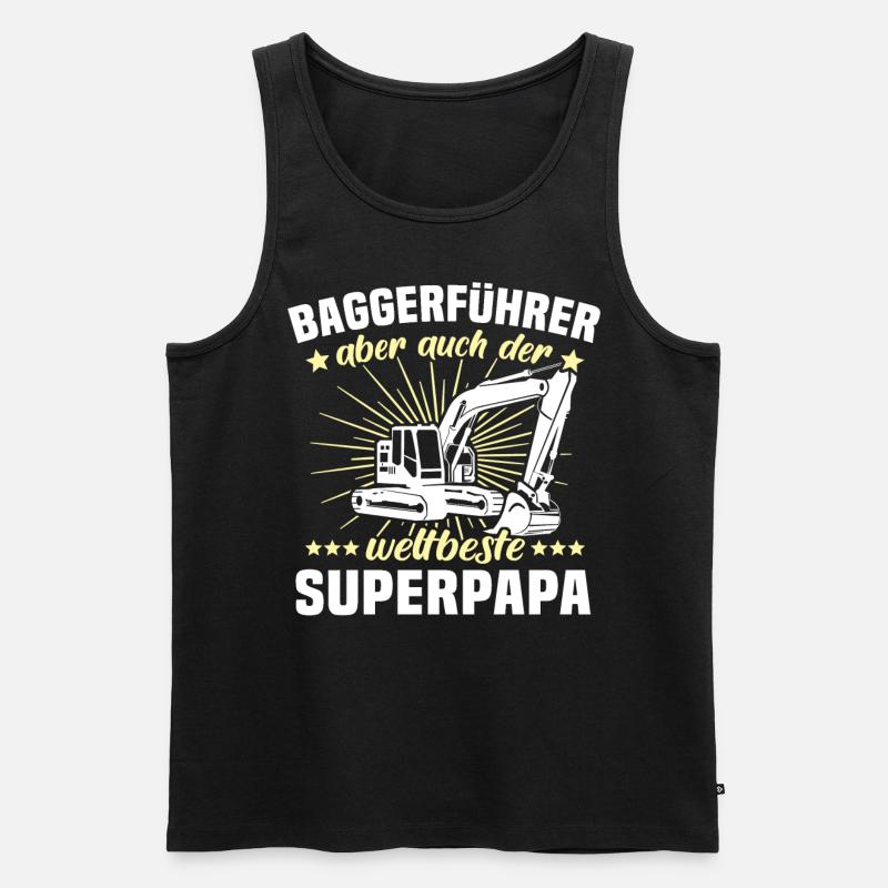 Baggerfahrer Papa - Männer Premium Bio Tank Top - Schwarz