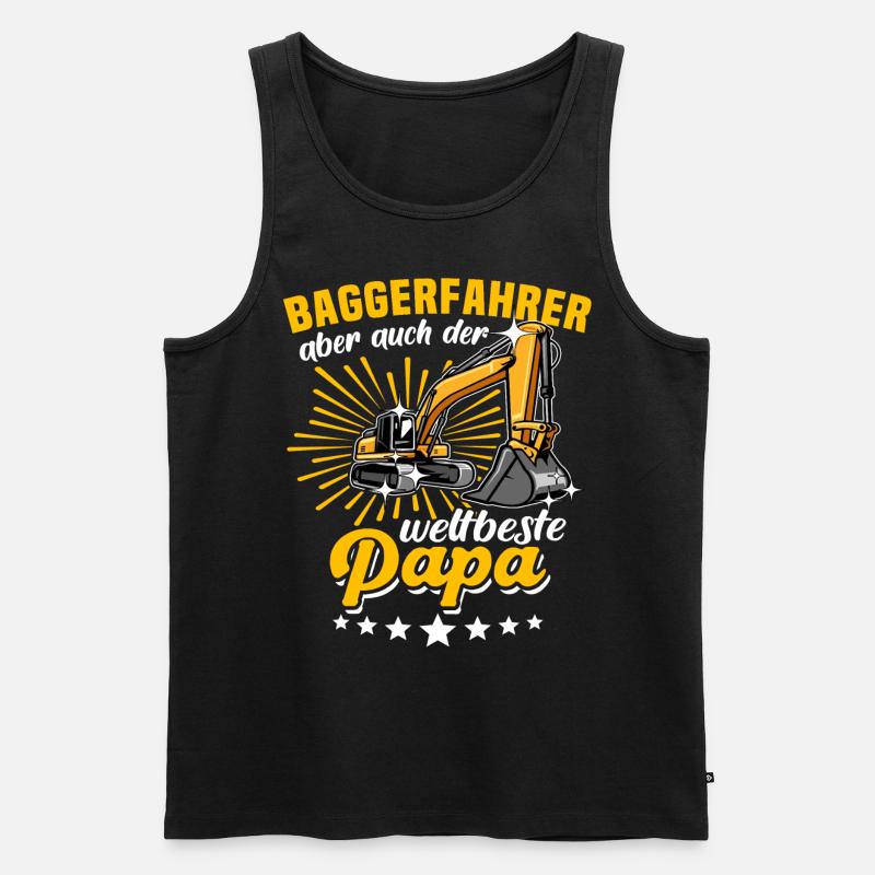 Baggerfahrer Papa - Männer Premium Bio Tank Top - Schwarz