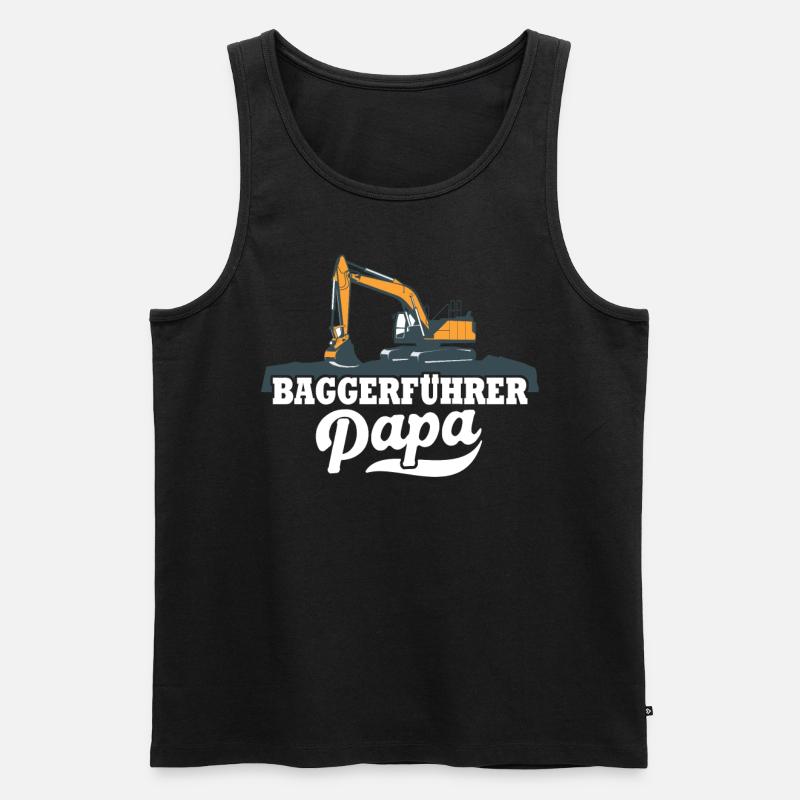 Baggerfahrer Papa - Männer Premium Bio Tank Top - Schwarz