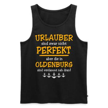 Oldenburg Urlaub - Männer Premium Bio Tank Top - Schwarz - Vorne - Michal (187cm)